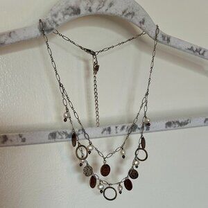 Silpada Sterling Silver Layered Look Necklace with Charms